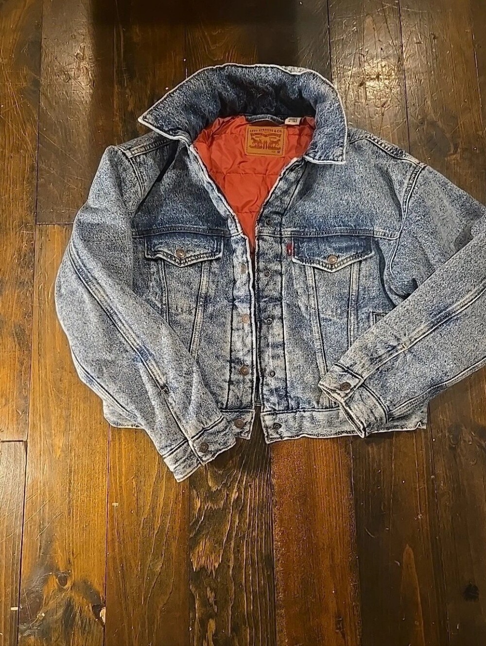 Levis Jacket Womens Medium Whatever Whenever Jean Denim Padded Lined Trucker